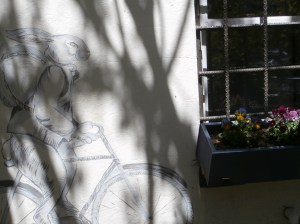 rabbit on wall at Olga's