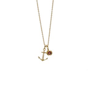 hope anchor birthstone charm necklace